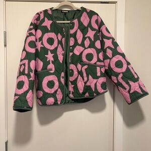 THML Jacket with Green and Pink Geometric Design